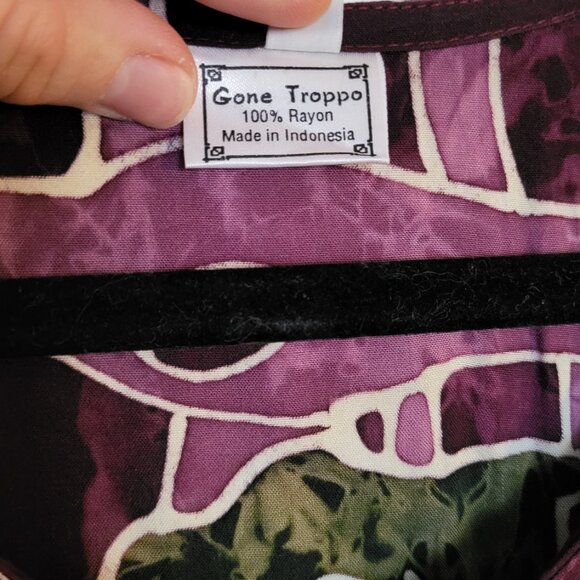 Magic Forest Purple Button Up Dress with Tie Back - Picture 8 of 10